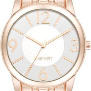Women's Rose Gold Bracelet Watch Mineral Crystal Dial Adjustable Clasp